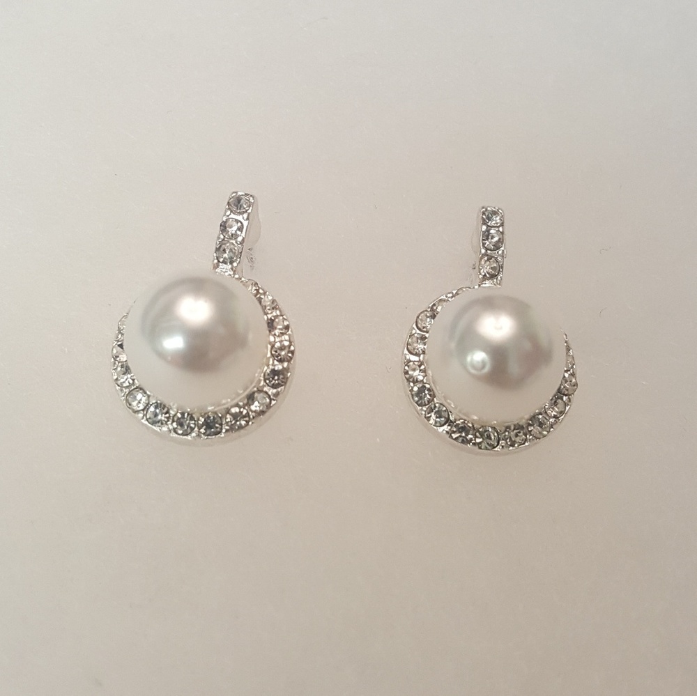 Pearl and Rhinestone Earrings